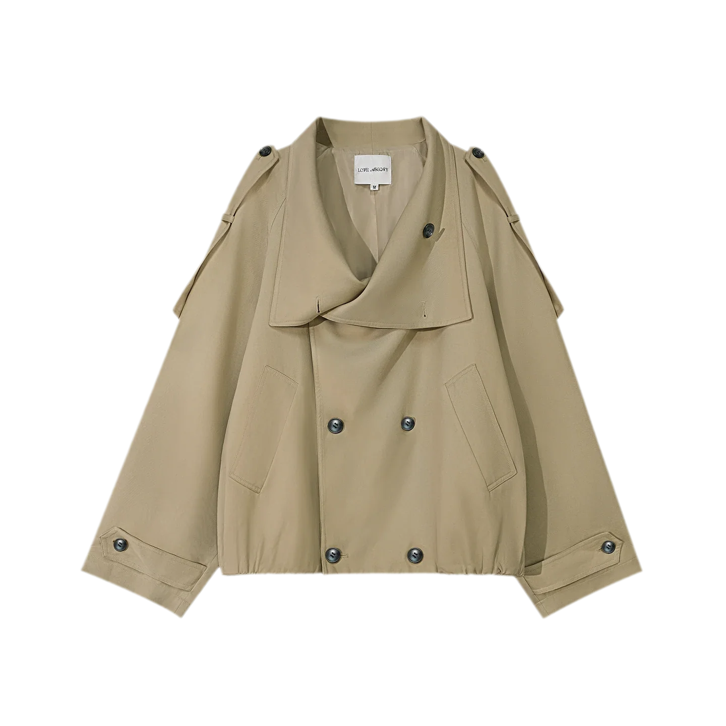Relaxed Double-Breasted Short Trench