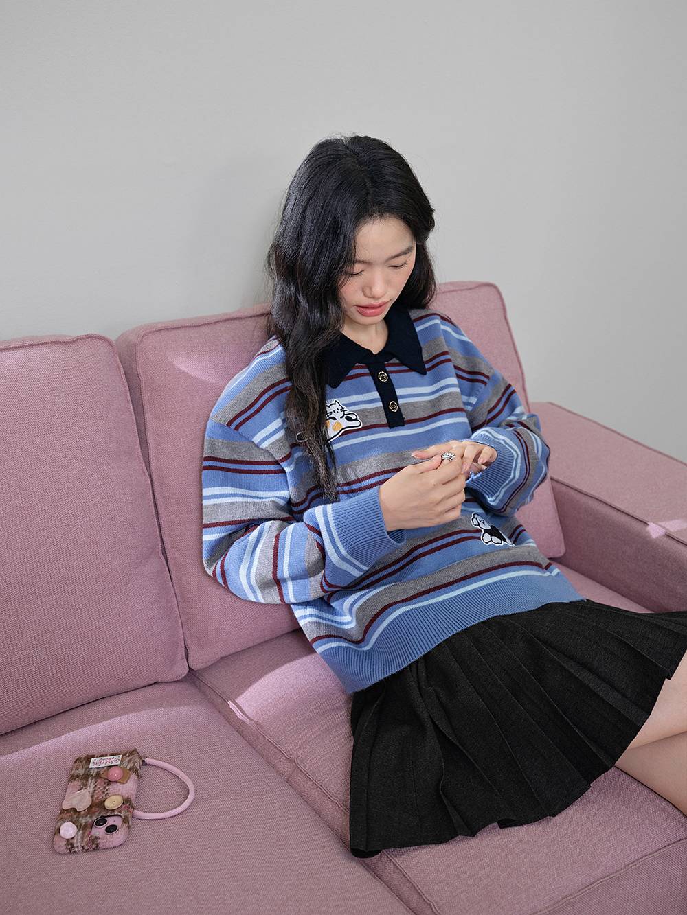 Striped Collared Sweater