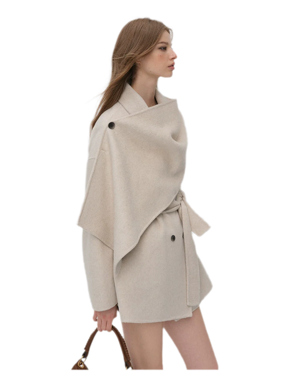 Double-Faced Wool Cape Coat