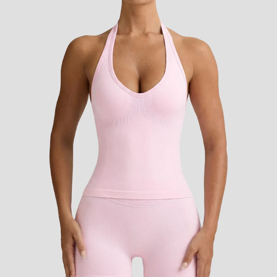 Seamless Halter Yoga Fitness Tank Top
