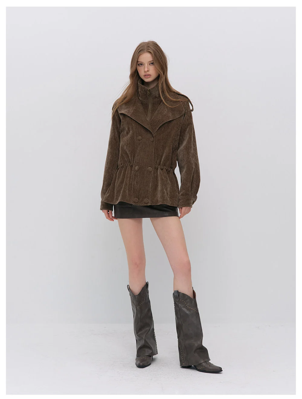 Chenille Cinched Down Jacket
