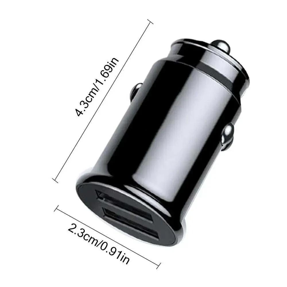 Dual USB Fast Car Charger 3.1A Compact Adapter