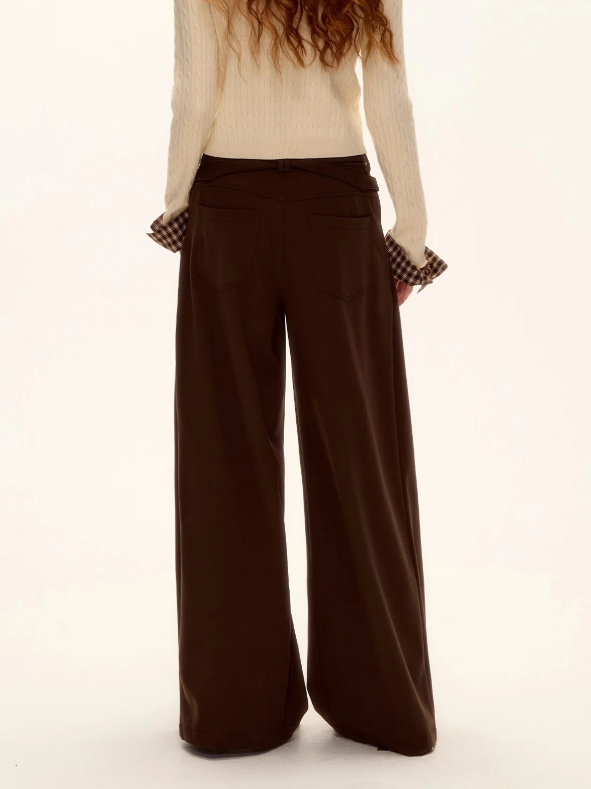 Pleated Tie-Waist Wide-Leg Trousers