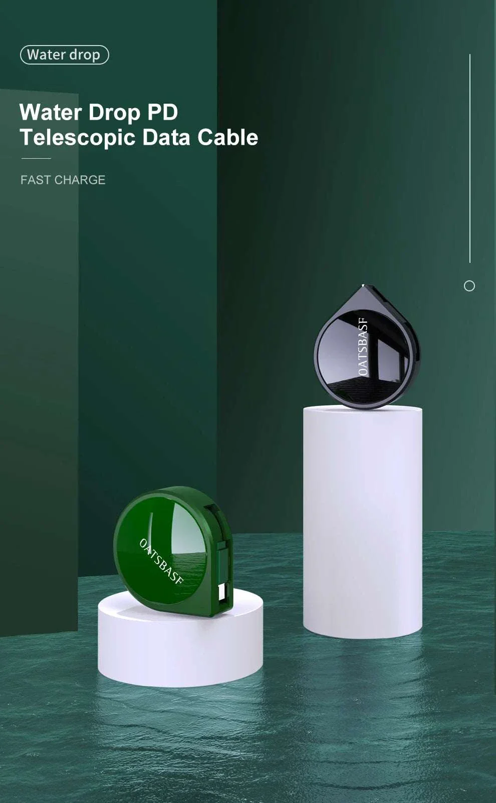 PD Fast Charging USB-C & Lightning Cable (Retractable)