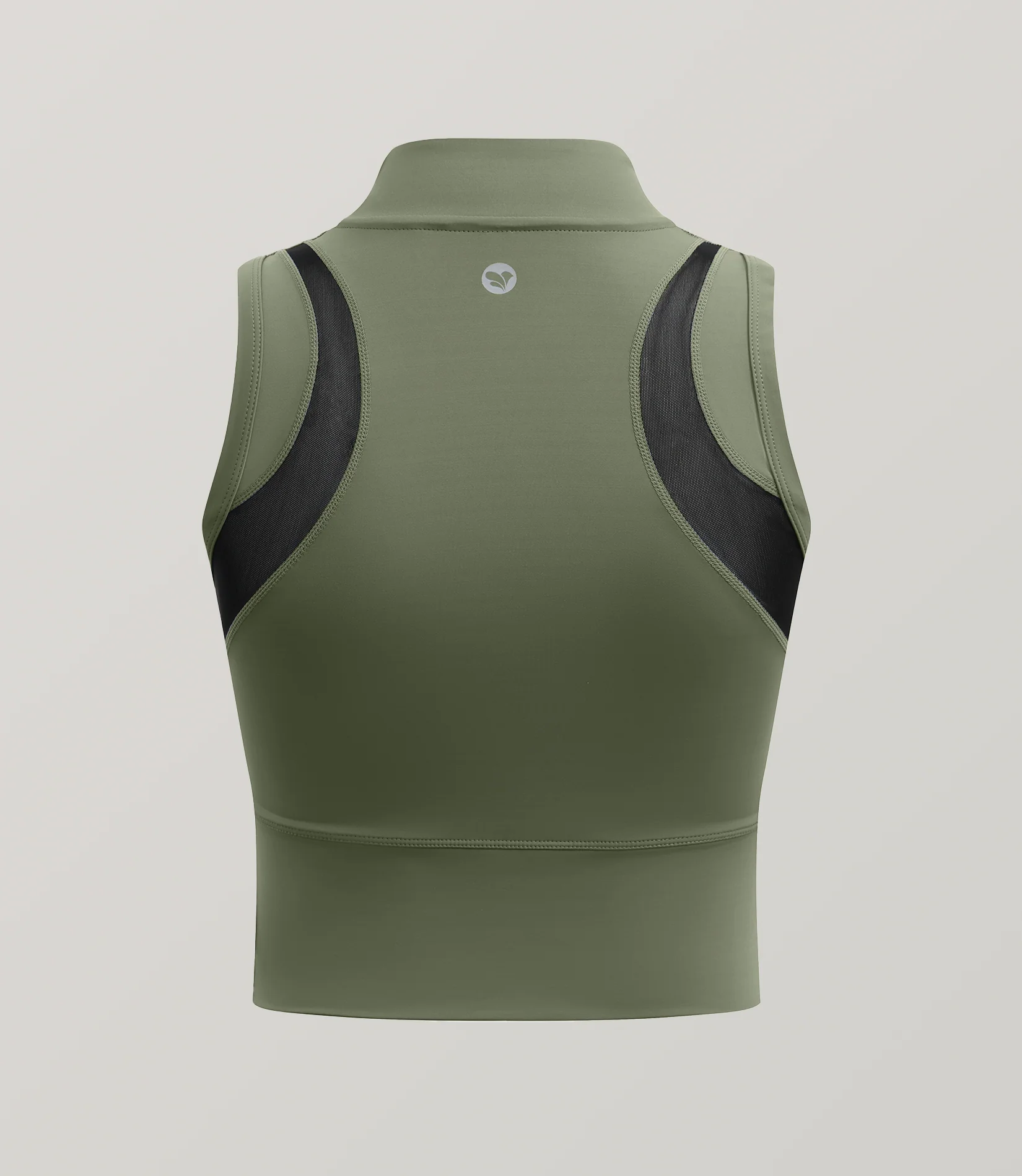 Half-Zip Stand-up Collar Crop Tank