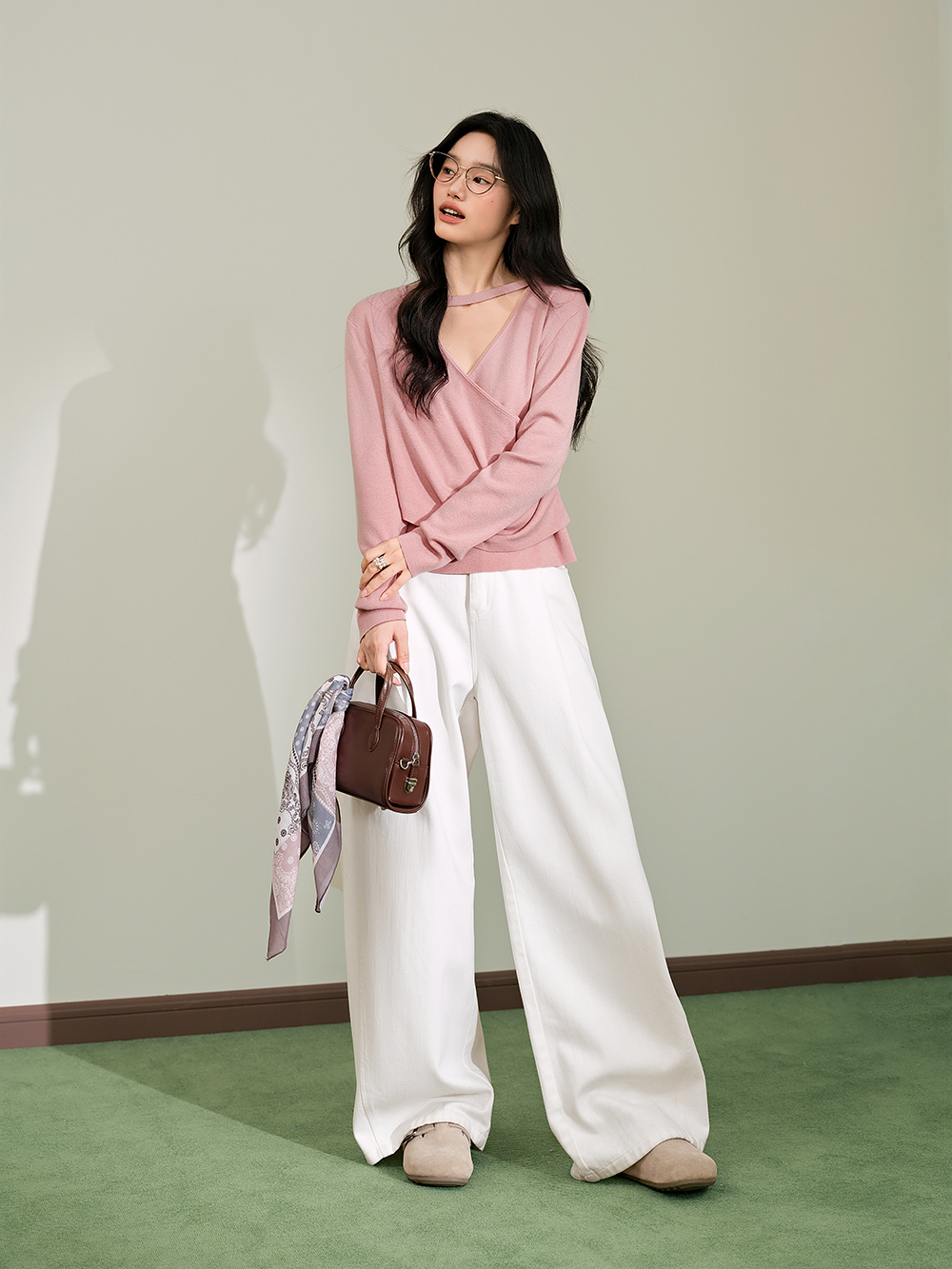 Front Cut-Out Knit Top