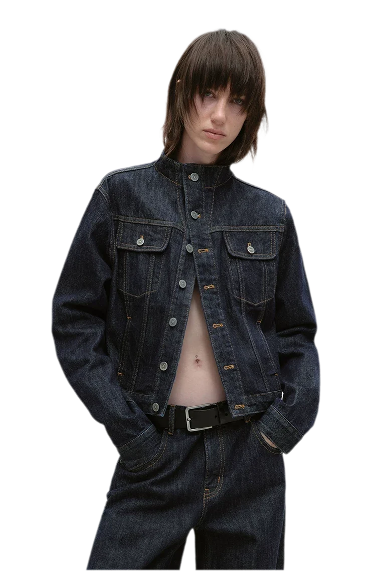 Redline Cropped Raw Denim Jacket