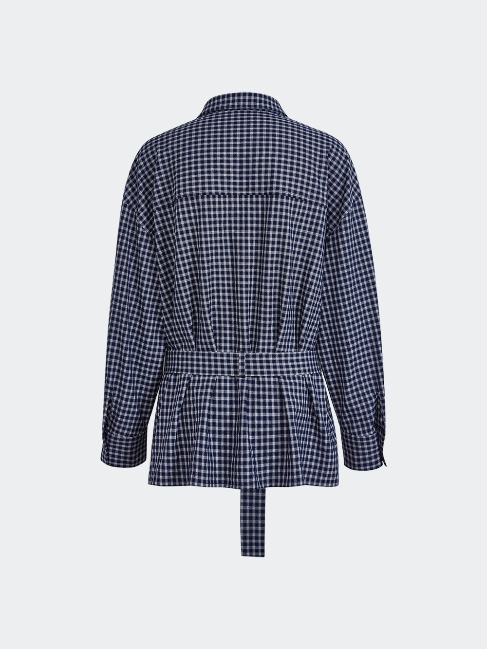 Plaid Belted Blouse