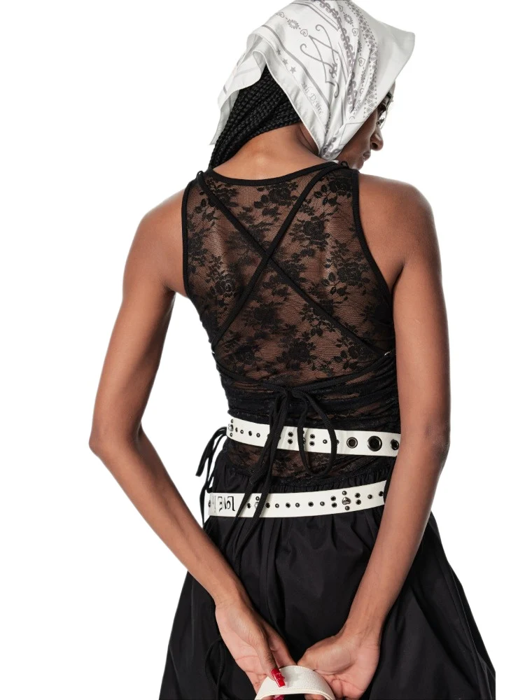 Contrast Backless Midi Dress