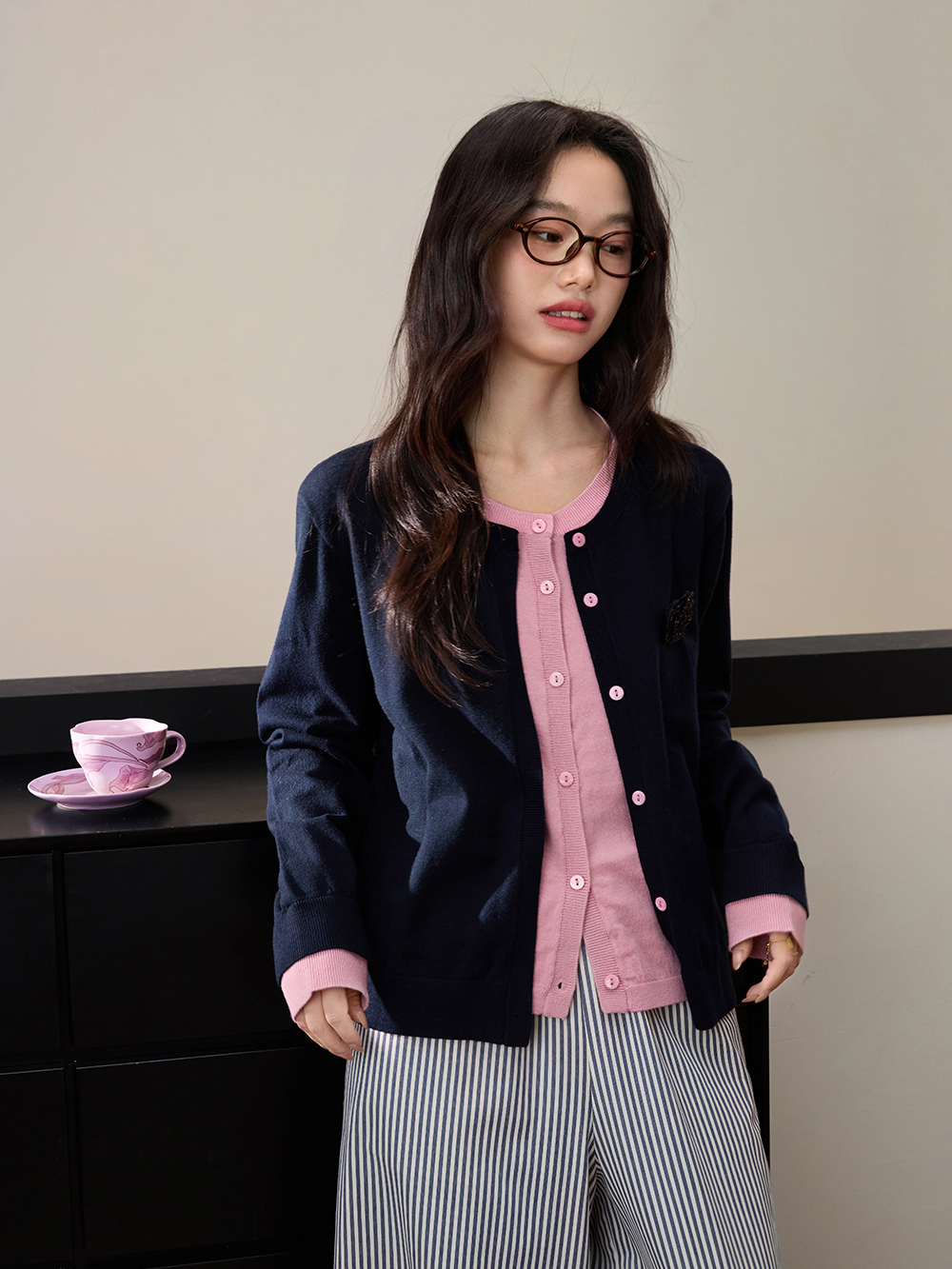 Fake Two-piece Cardigan