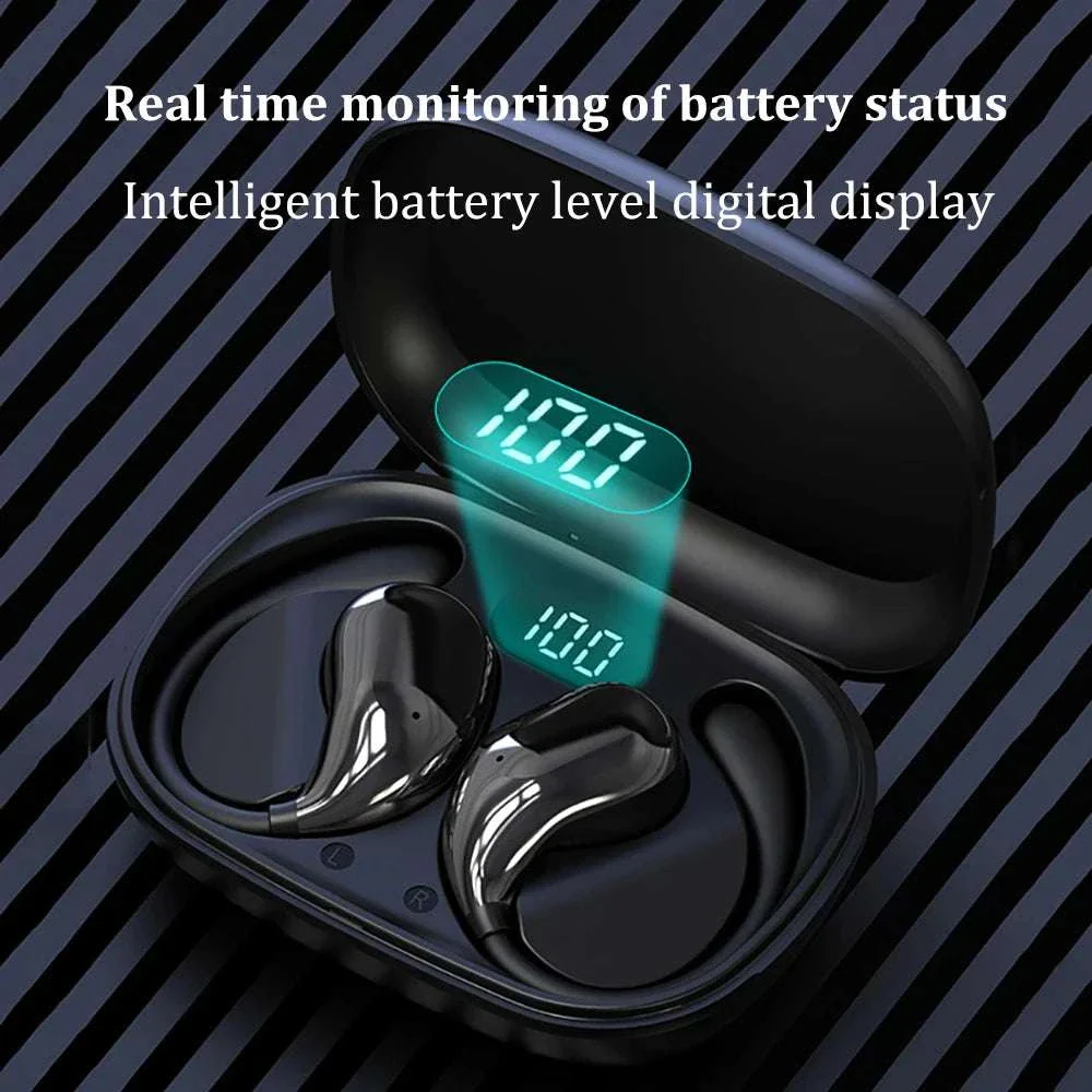 Bluetooth 5.4 Ear Hook Wireless Earbuds with LED Display