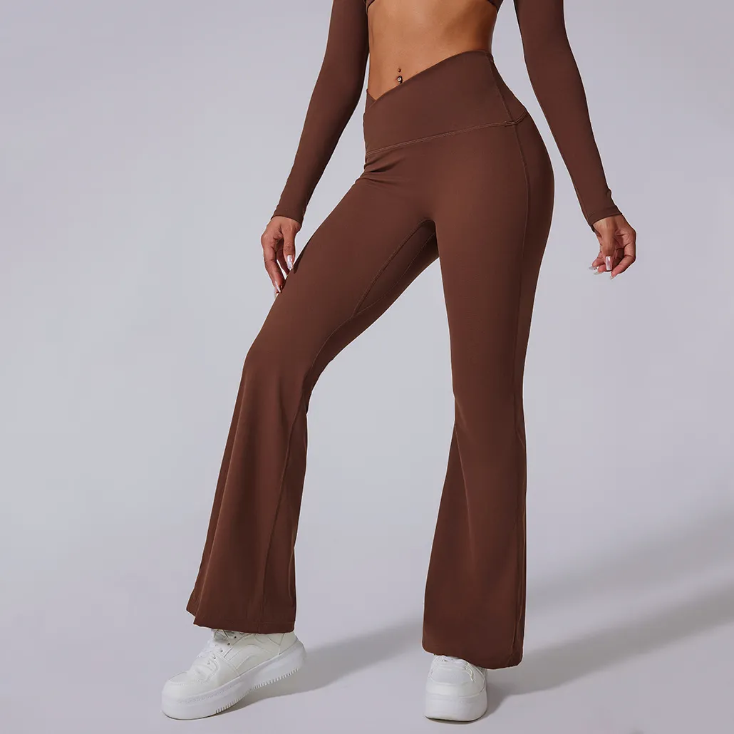 Cross Waistband Flare Pants