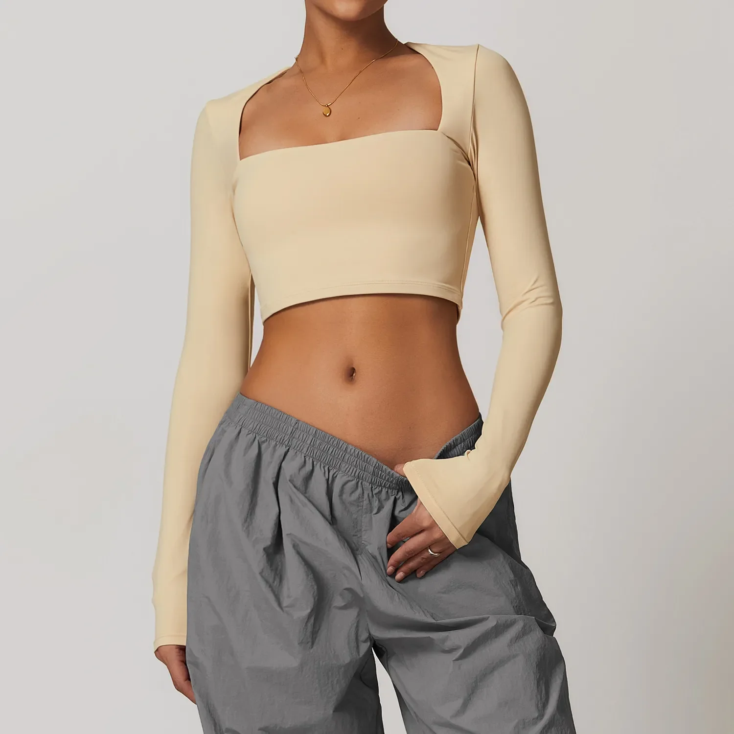 Long Sleeve Yoga Crop Top
