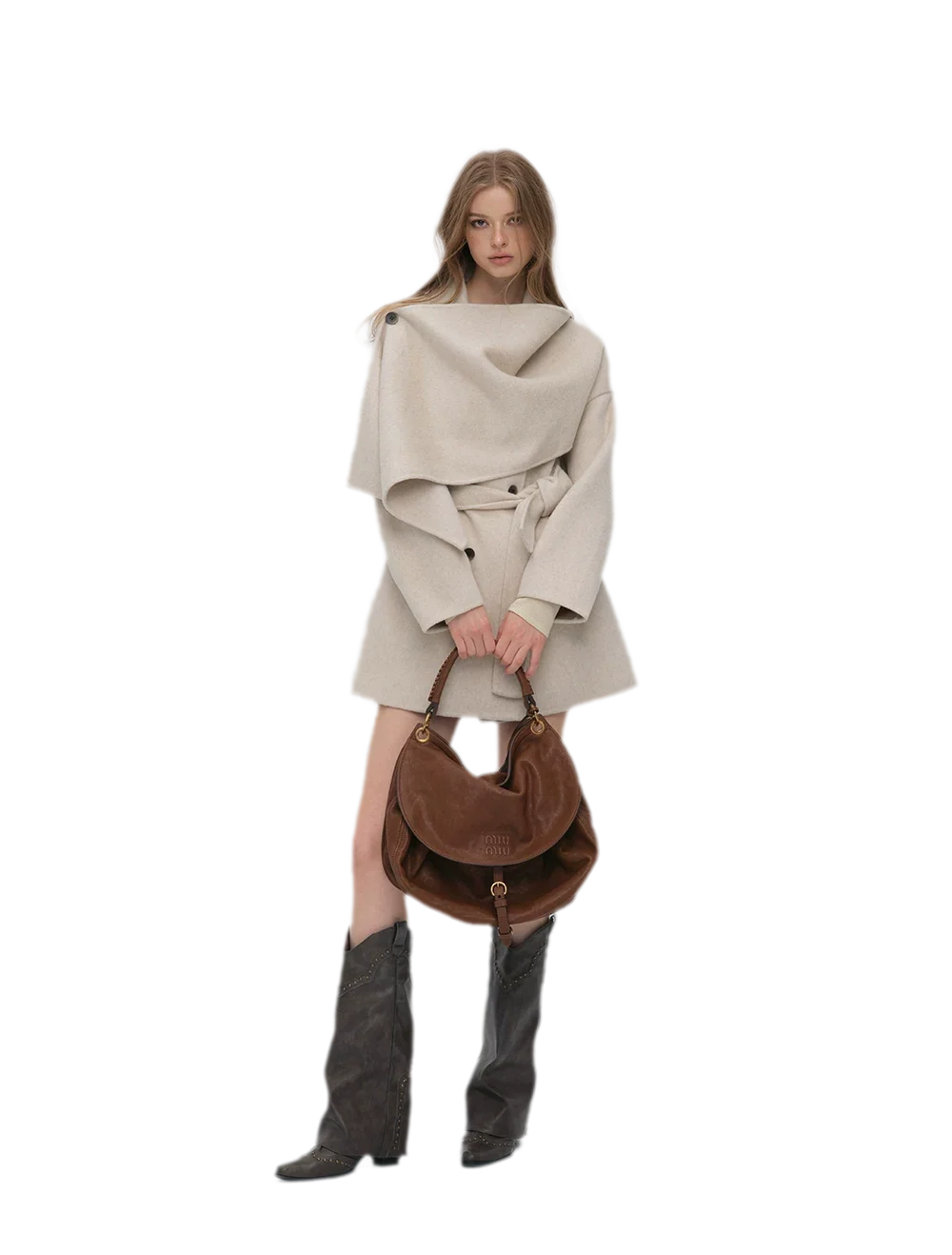 Double-Faced Wool Cape Coat
