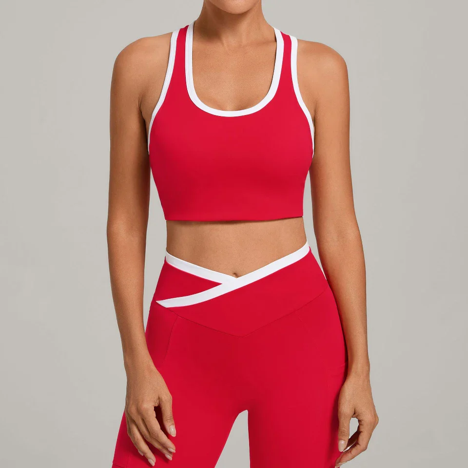 Women's Color Block U-Neck Yoga Tank Top