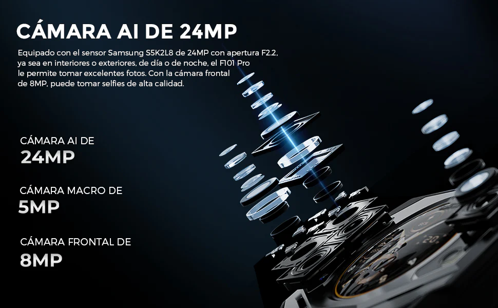 Celular Móvil Fossibot F101 Pro Doble Sim 8gb Ram + 128gb Rom 10600 Mah leather cover