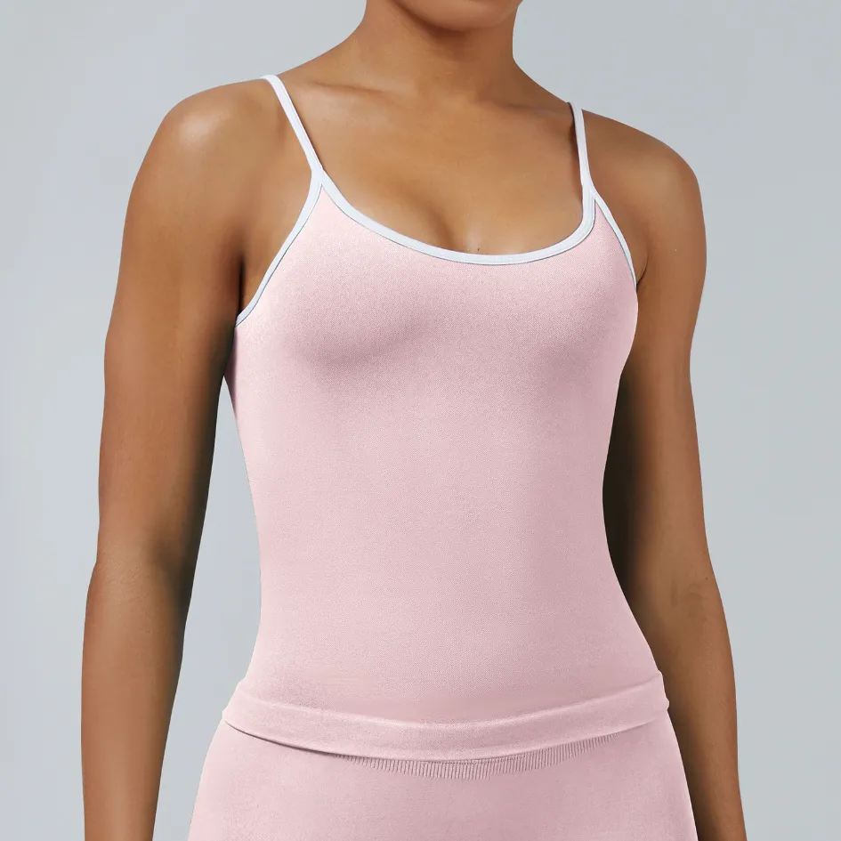 Seamless Tight Color Block Sports Tank Top