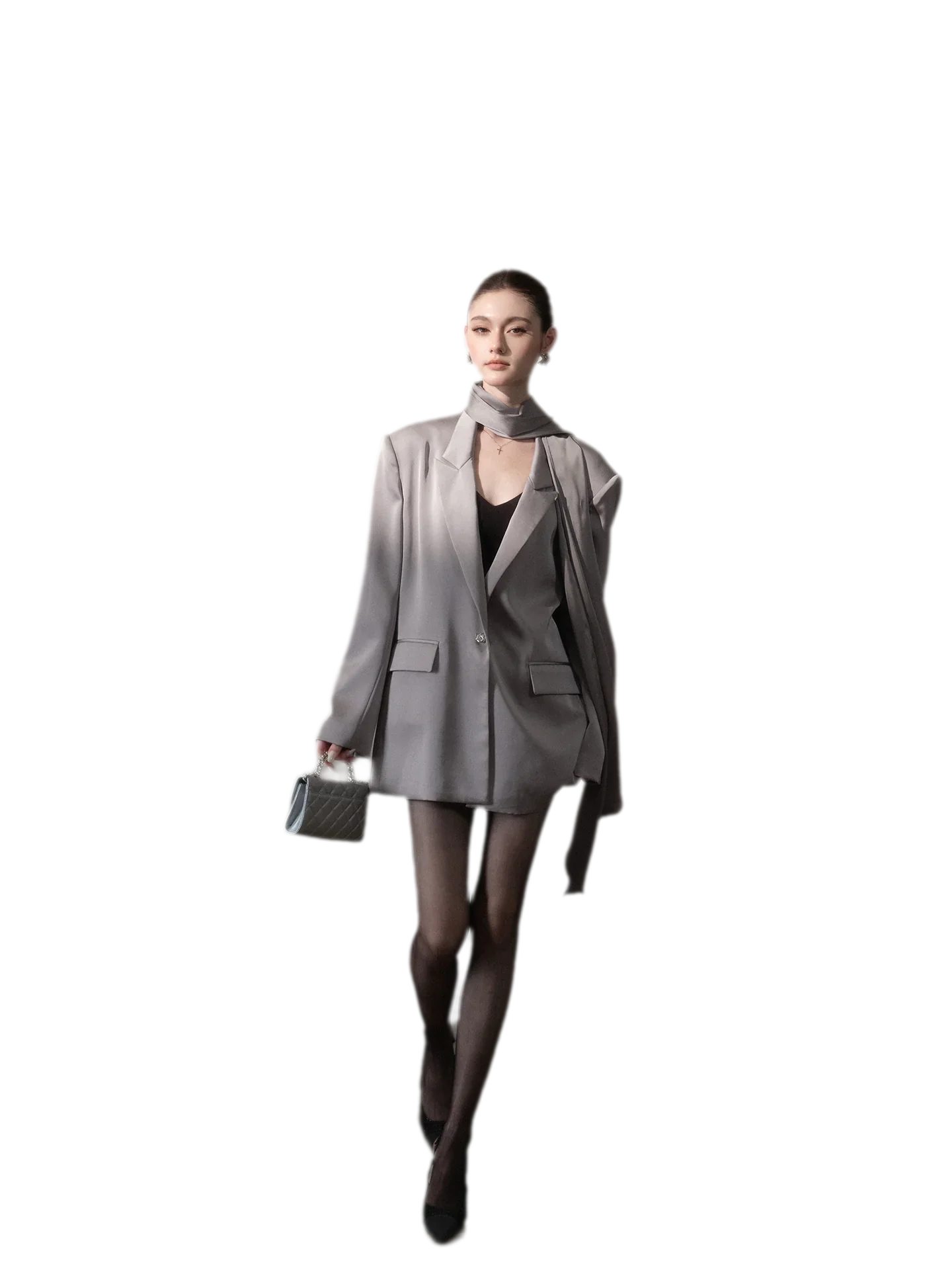Satin Sash Relaxed Blazer