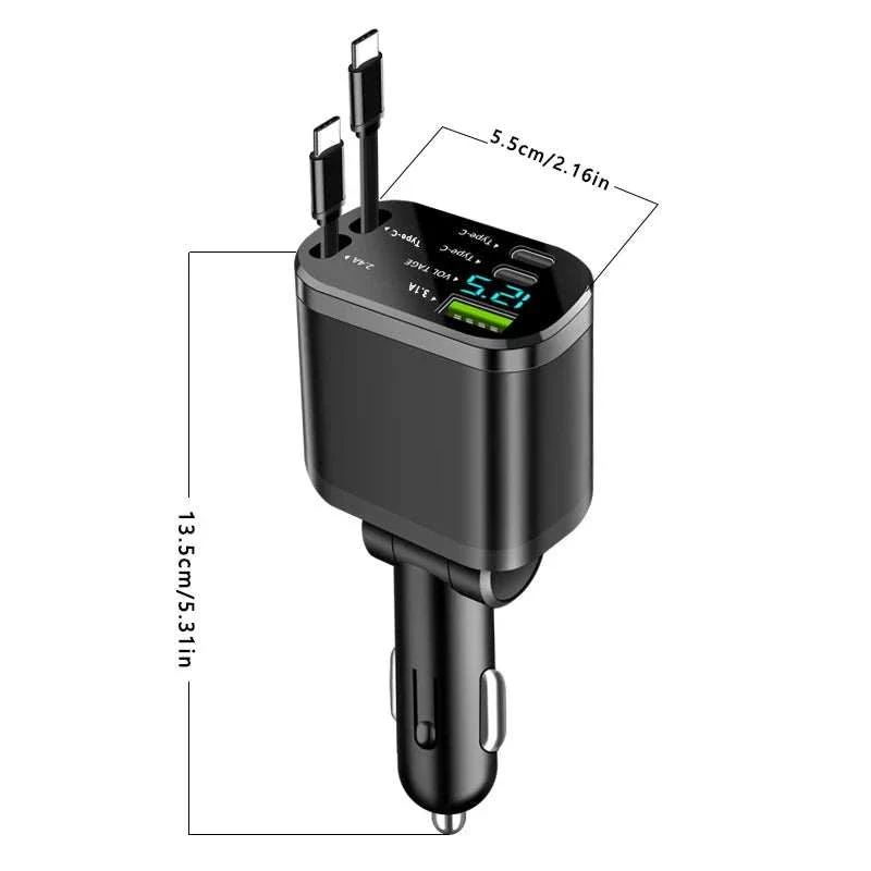 5-in-1 Retractable Fast Car Charger