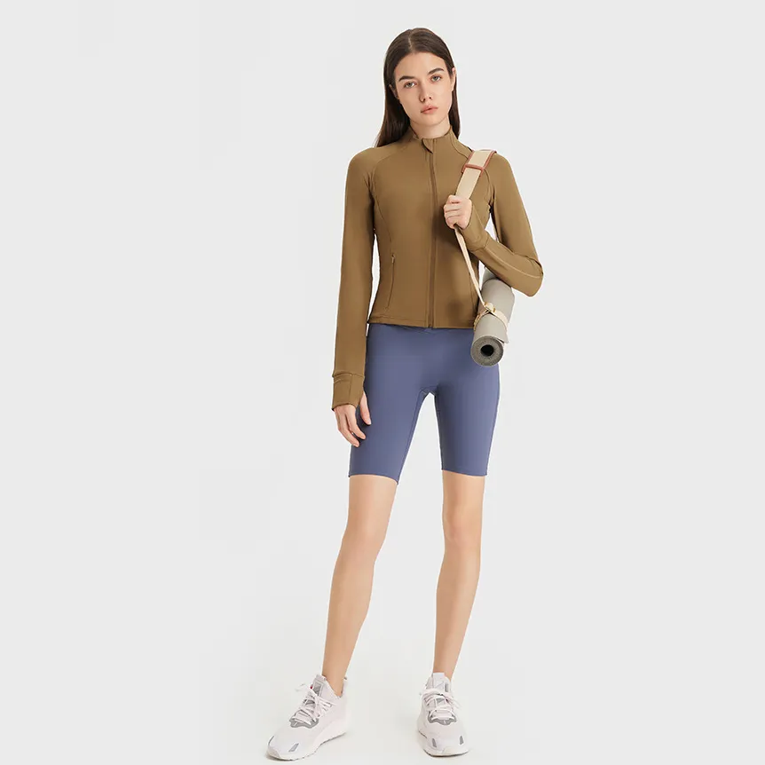 Full Zip Up Yoga Top Running Jackets
