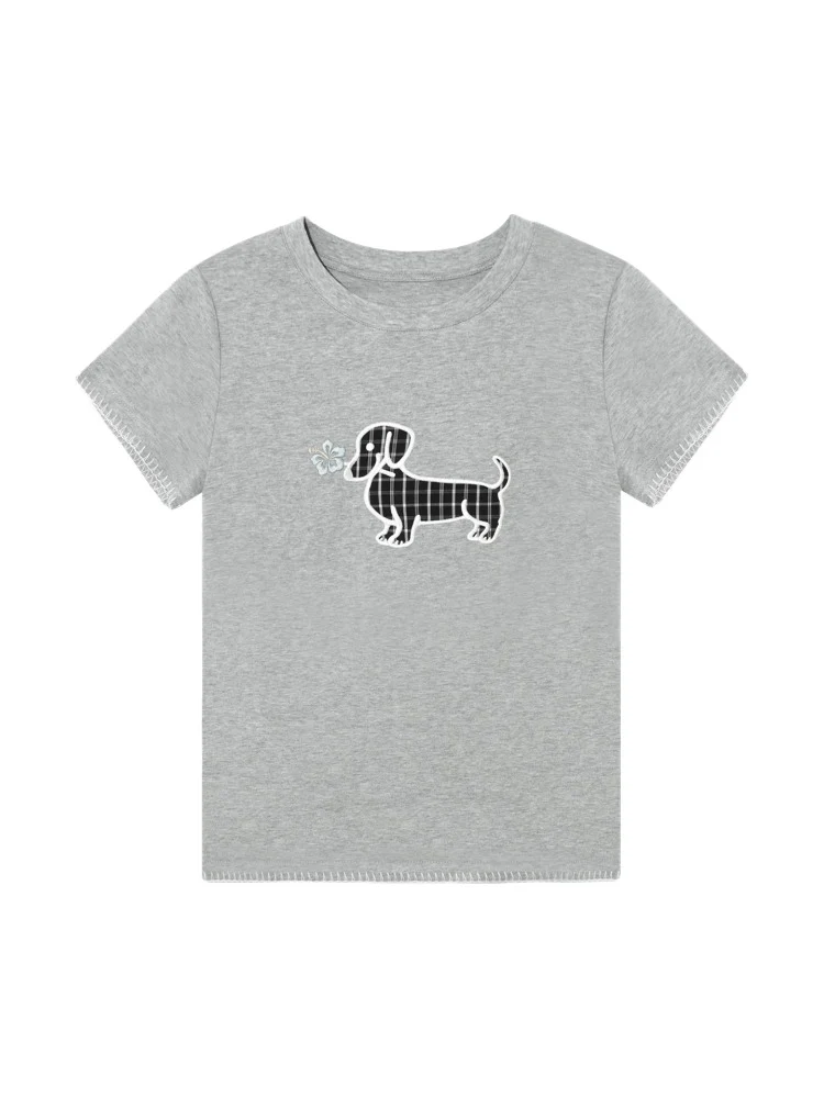 Print Dog Embroidered Tee