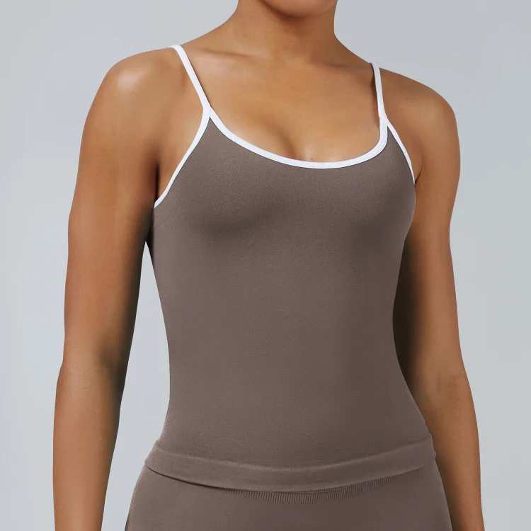 Seamless Tight Color Block Sports Tank Top