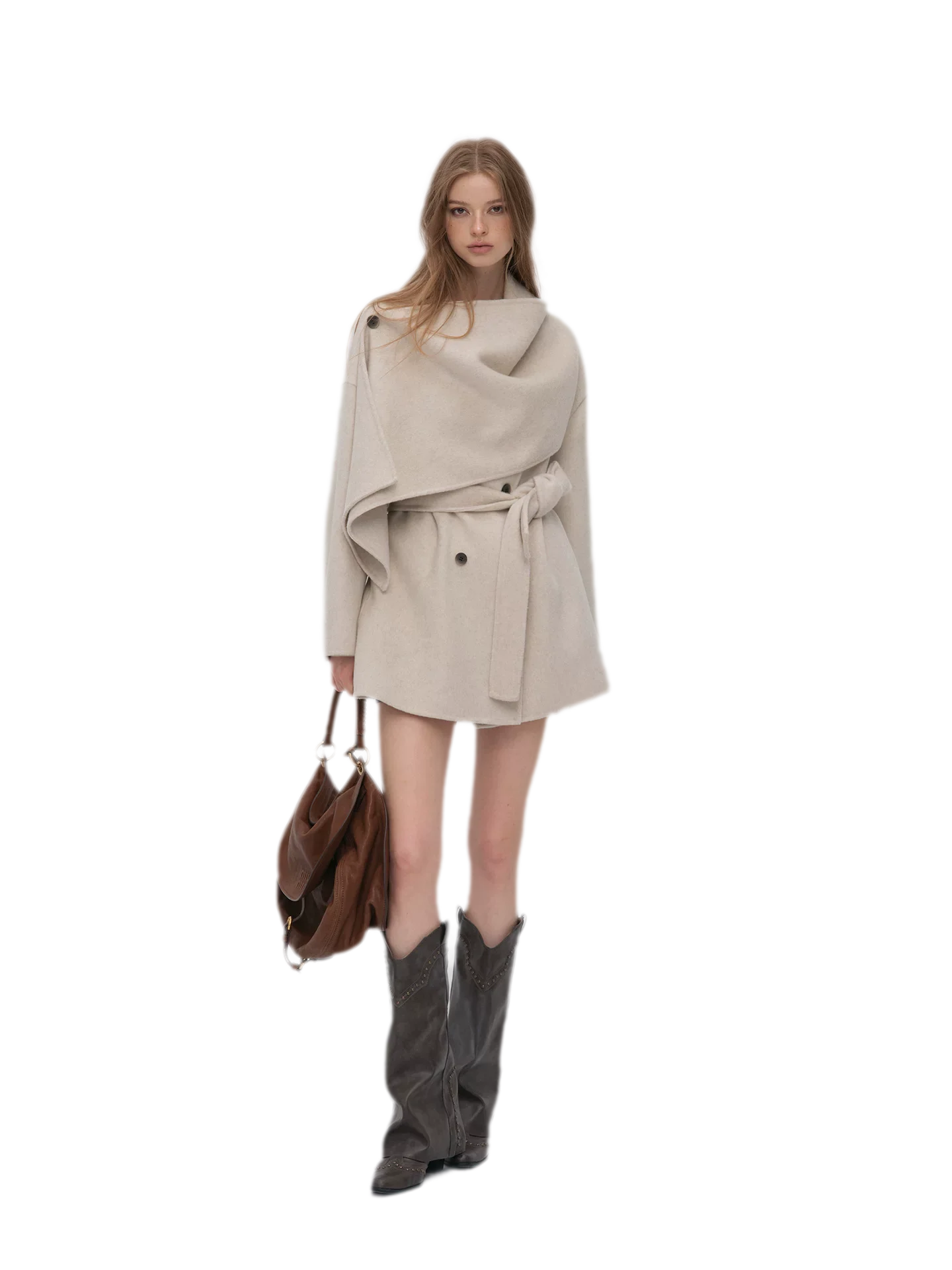 Double-Faced Wool Cape Coat