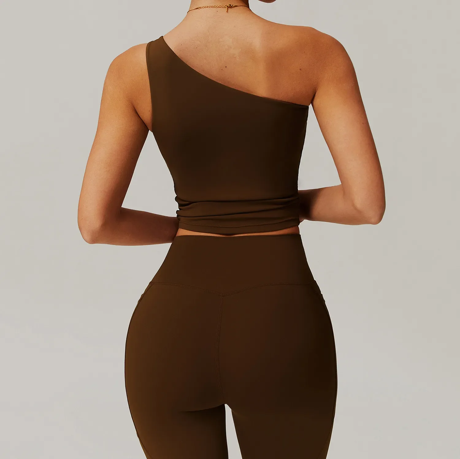 One Shoulder Longline Tank Tops ZC8408