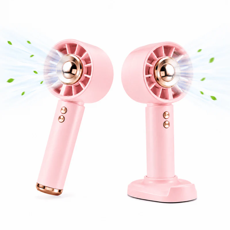 1200mAh Turbo Fan with Phone Holder Base Rechargeable Personal Fan Mini Handheld Fan Pocket Fans