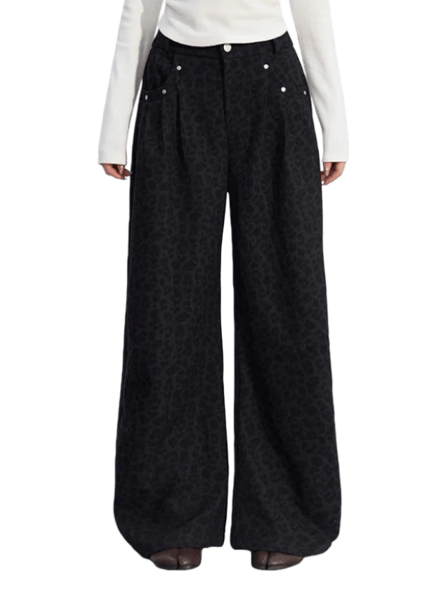 Wool-Blend Wide-Leg Trousers