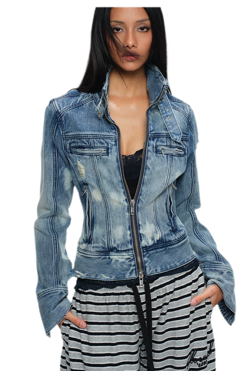 Lace Panel Layered Top
