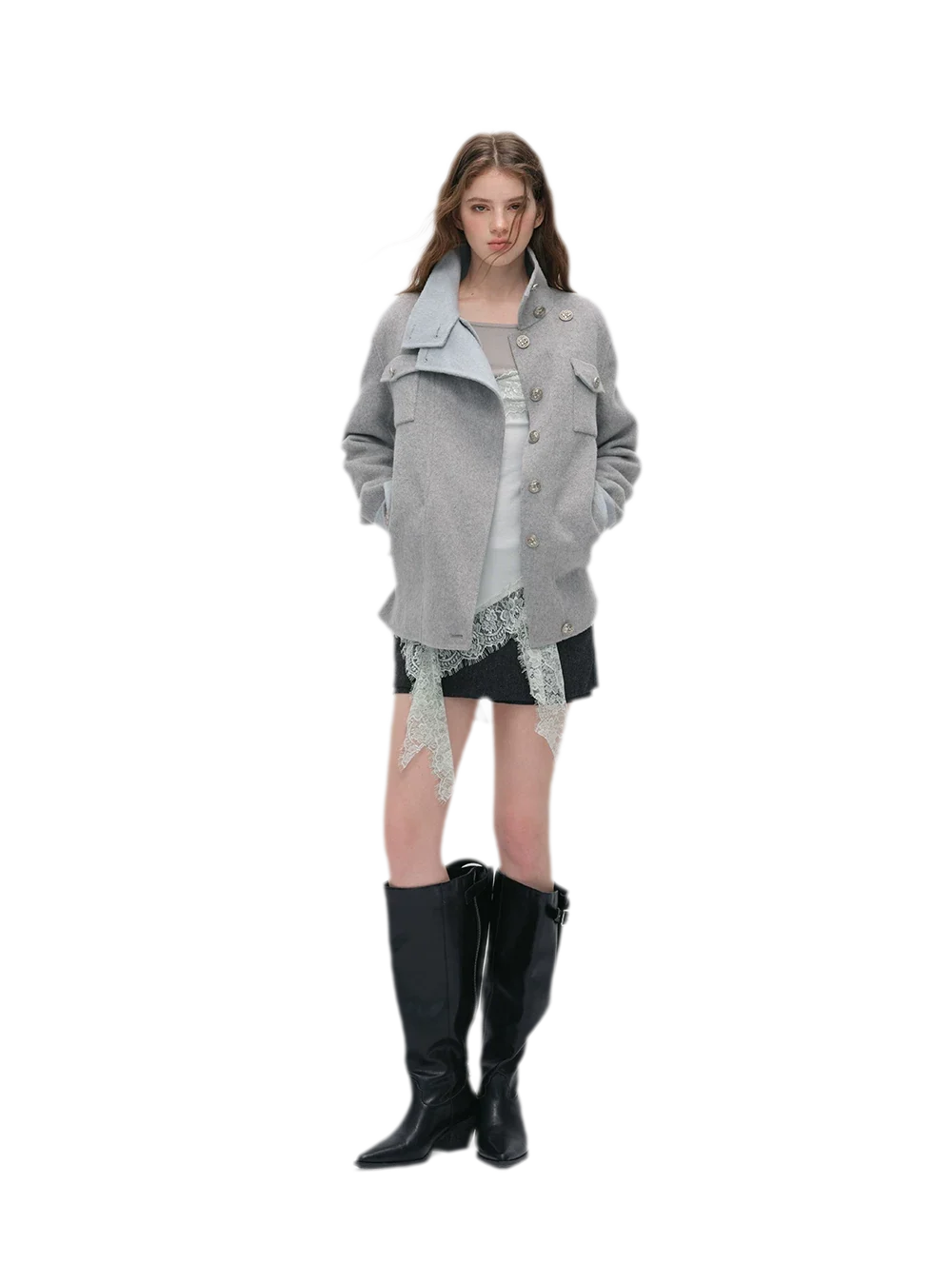 Heavyweight Contrast Wool Coat