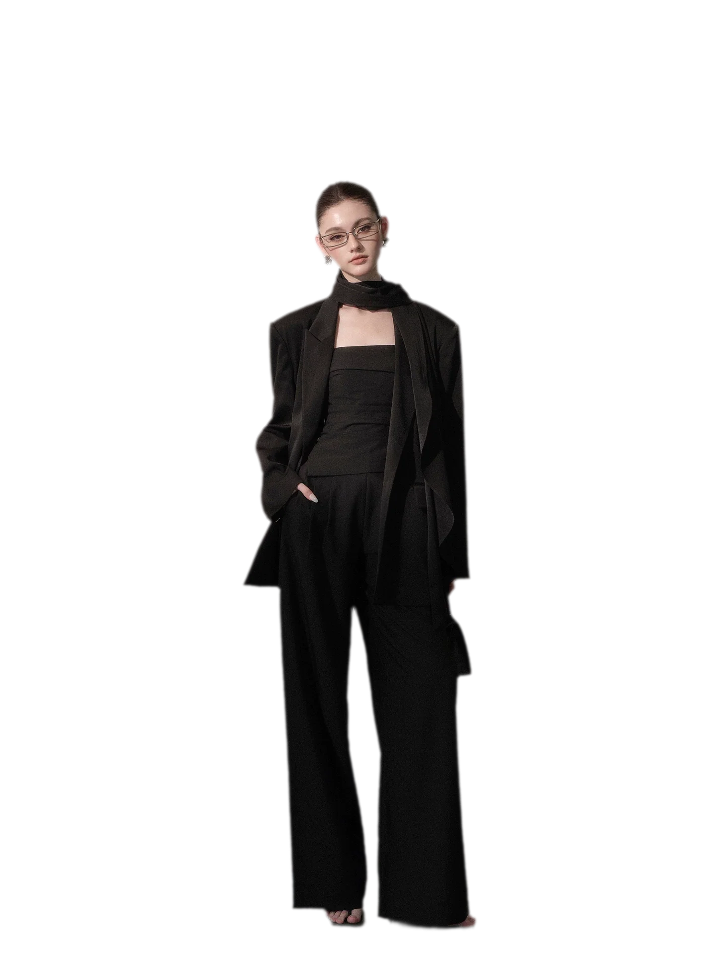 Satin Sash Relaxed Blazer