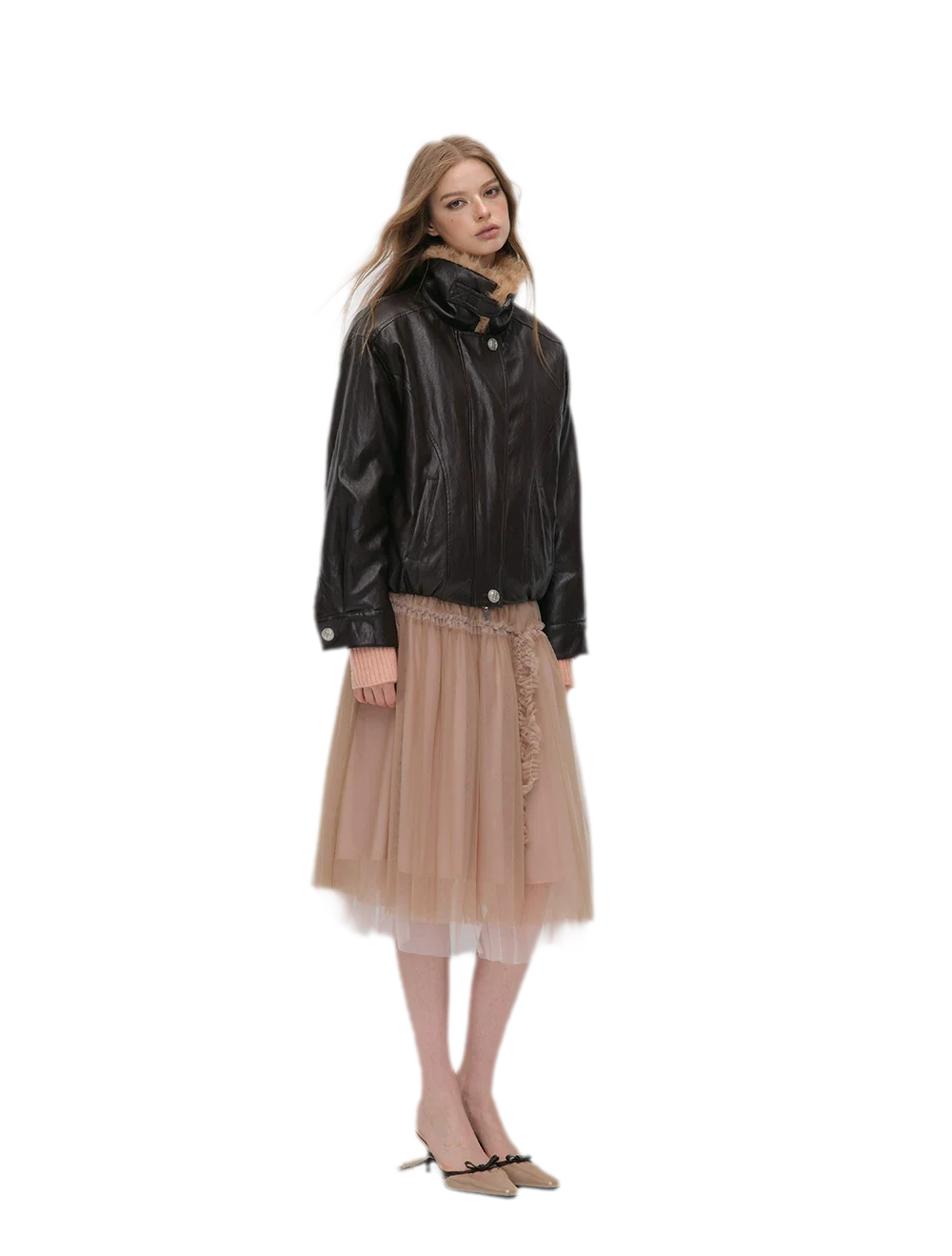 Metallic Leopard Collar Jacket
