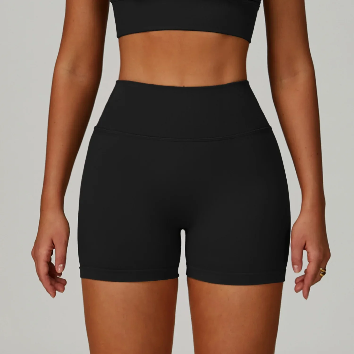 Premium Breathable High Waist Contoured Scrunch Shorts Nylon