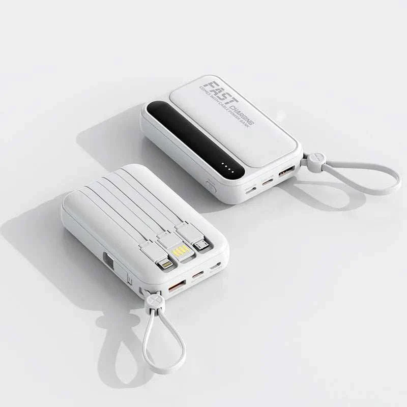 DIEZONG 10000mAh/20000mAh Power Bank with Built-In Cables & Digital Display