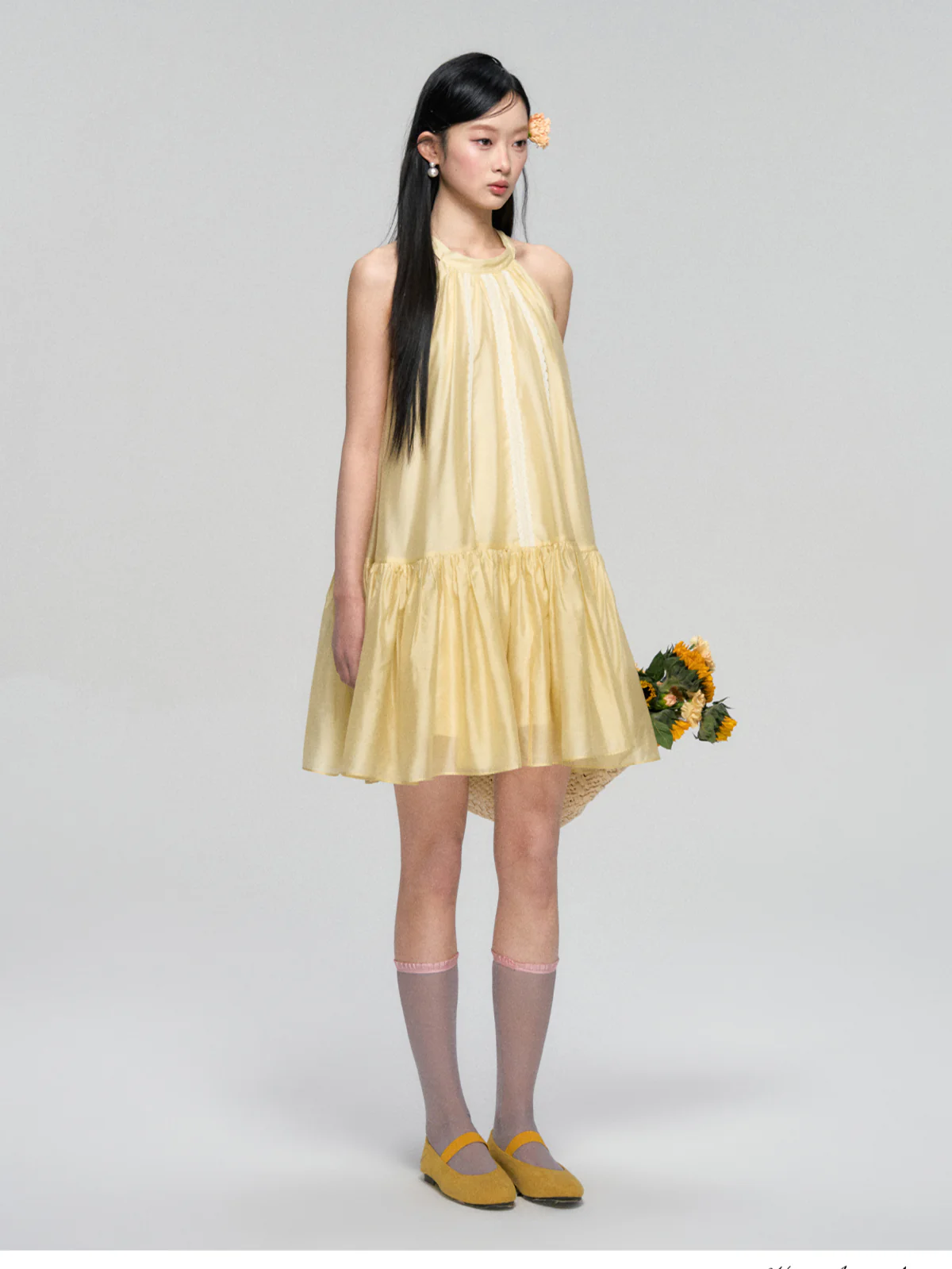 Halter Neck Tencel Lace Beach Dress