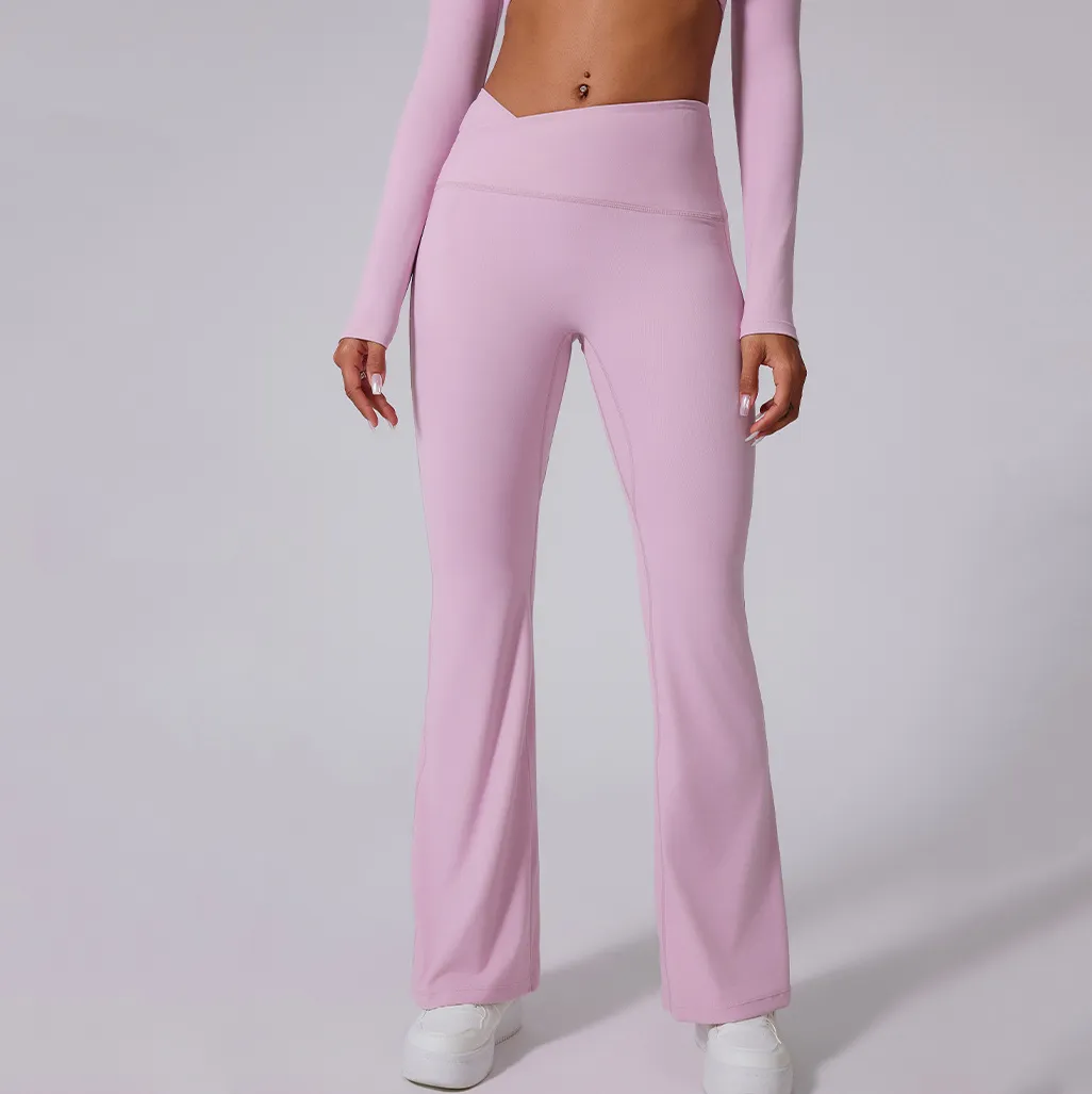 Cross Waistband Flare Pants