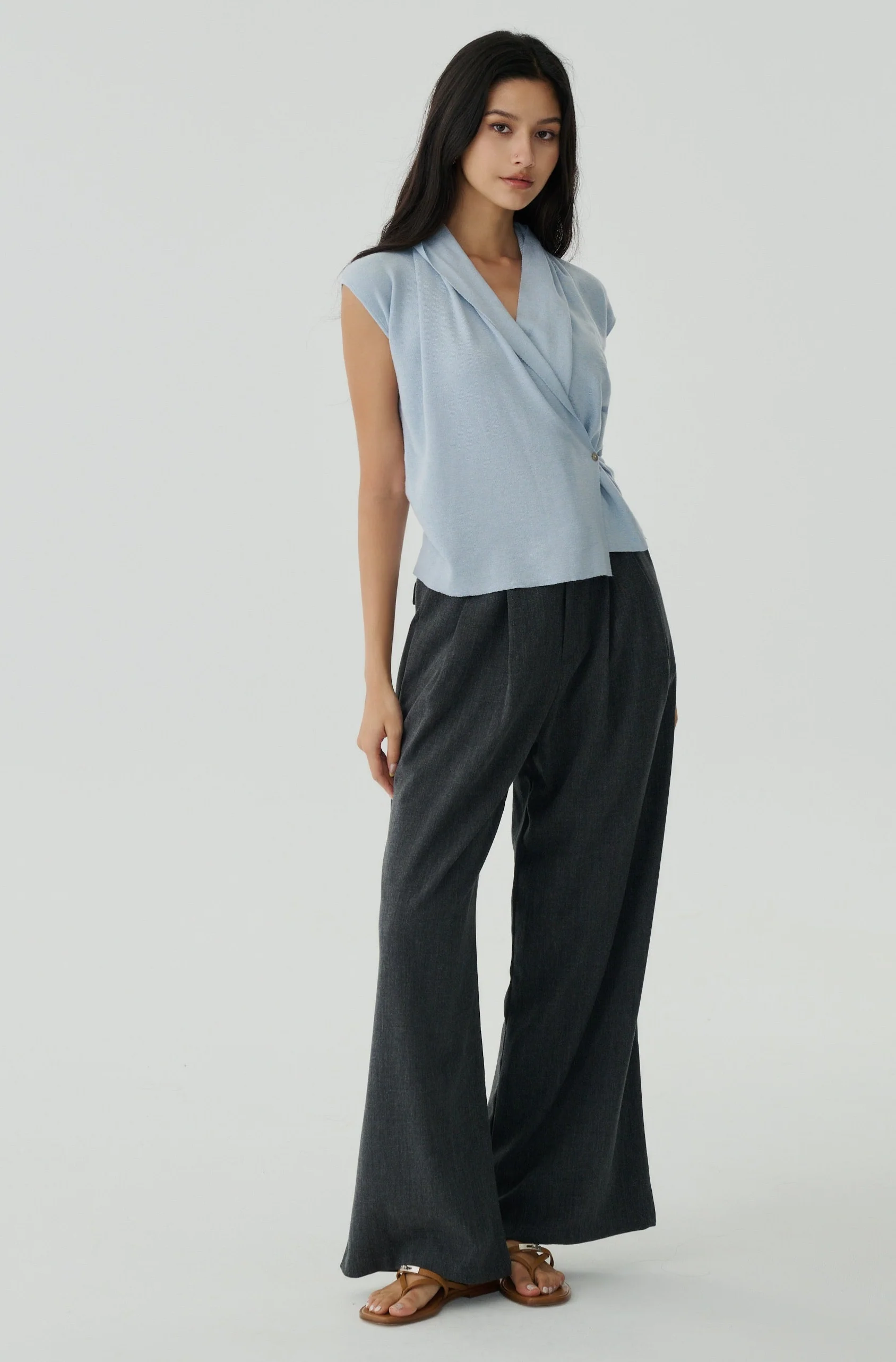 Keep in line cooling knit top in blue