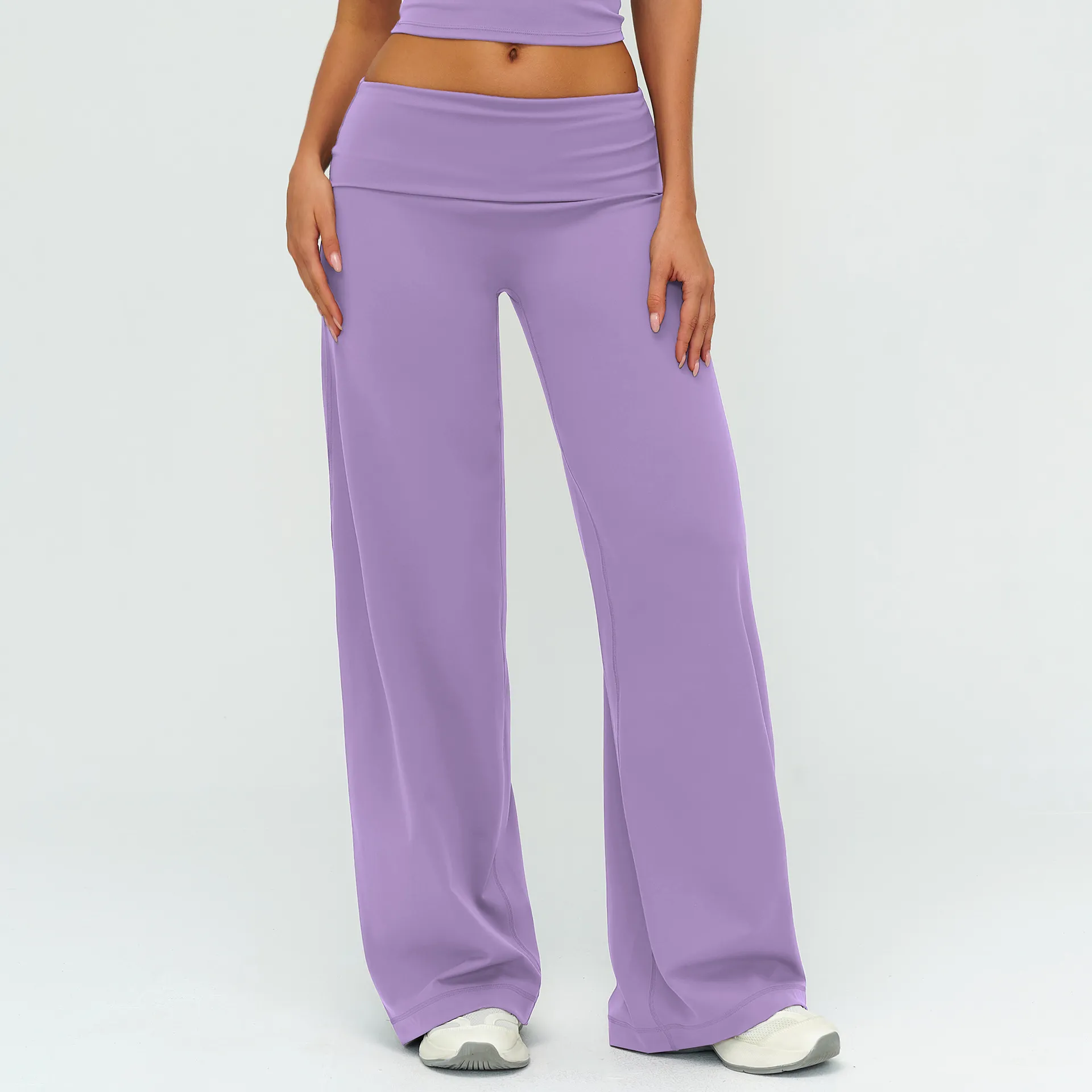 Women's Folded Waist Yoga Wide Leg Pants ZC5529