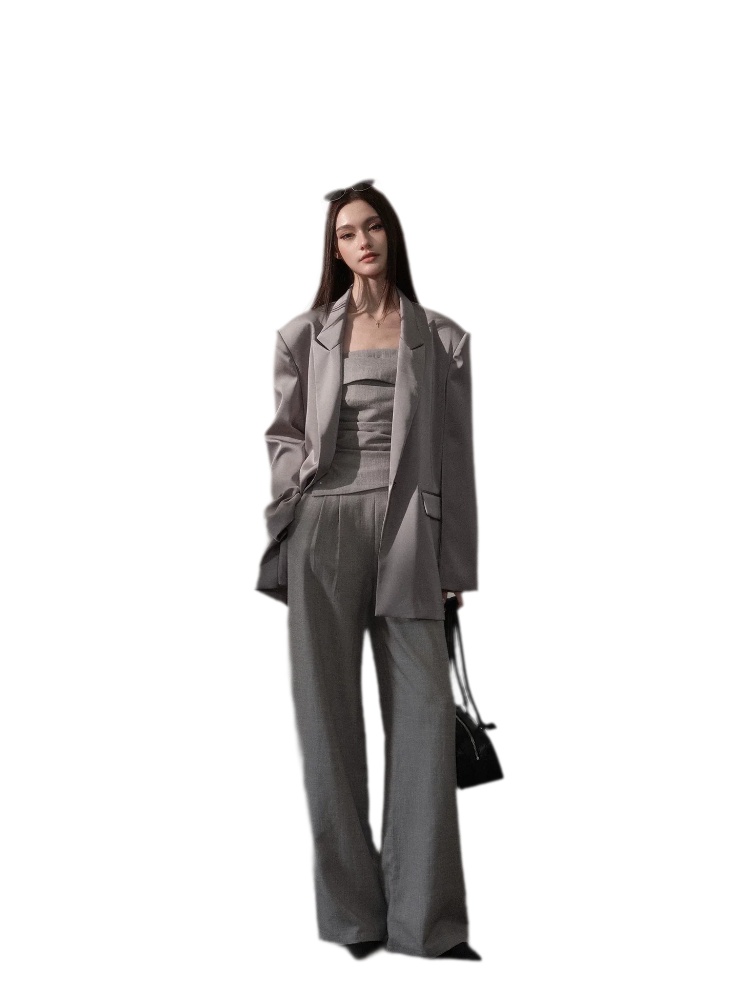 Satin Sash Relaxed Blazer