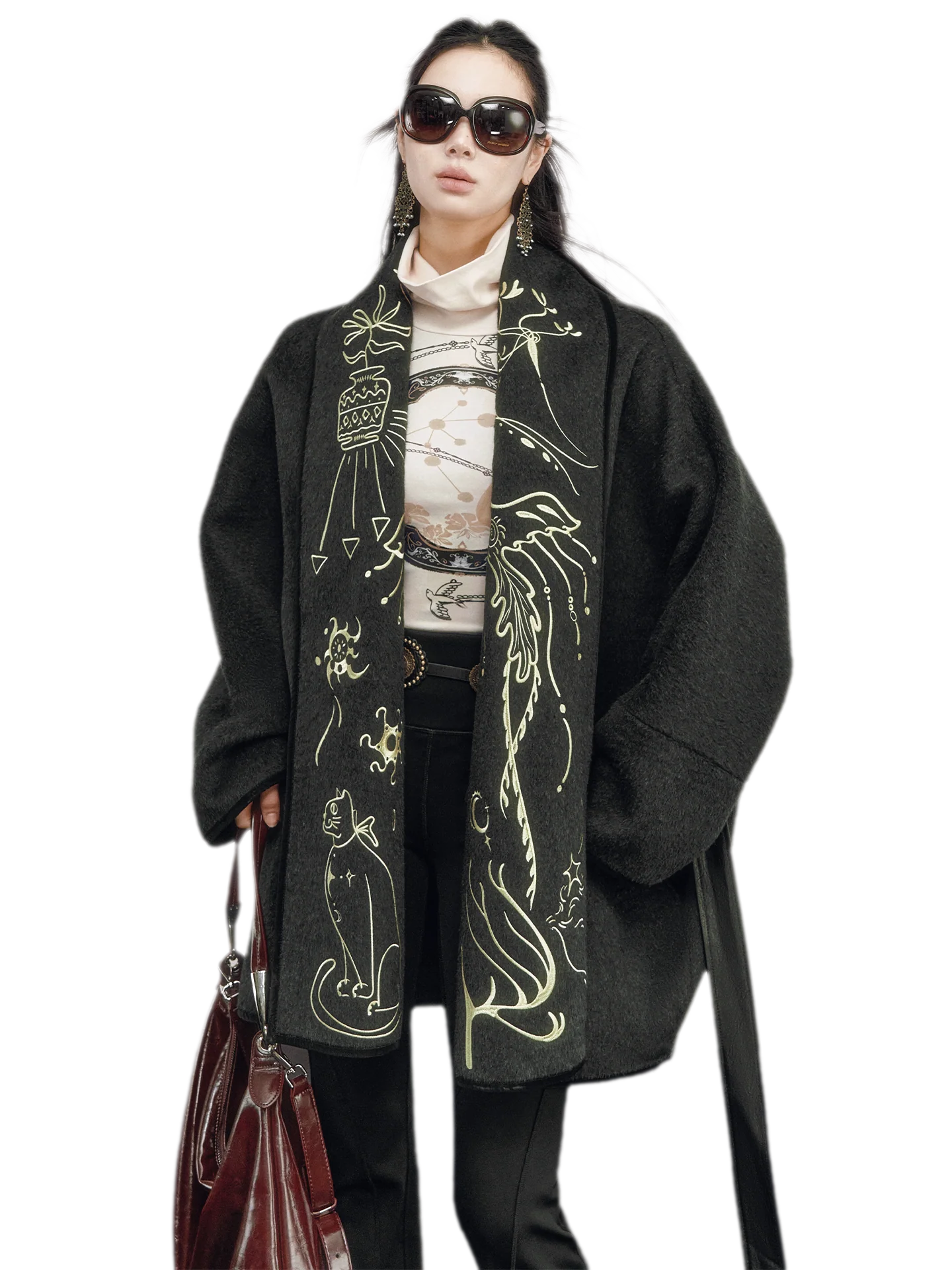 Heavy Embroidered Double-Sided Coat