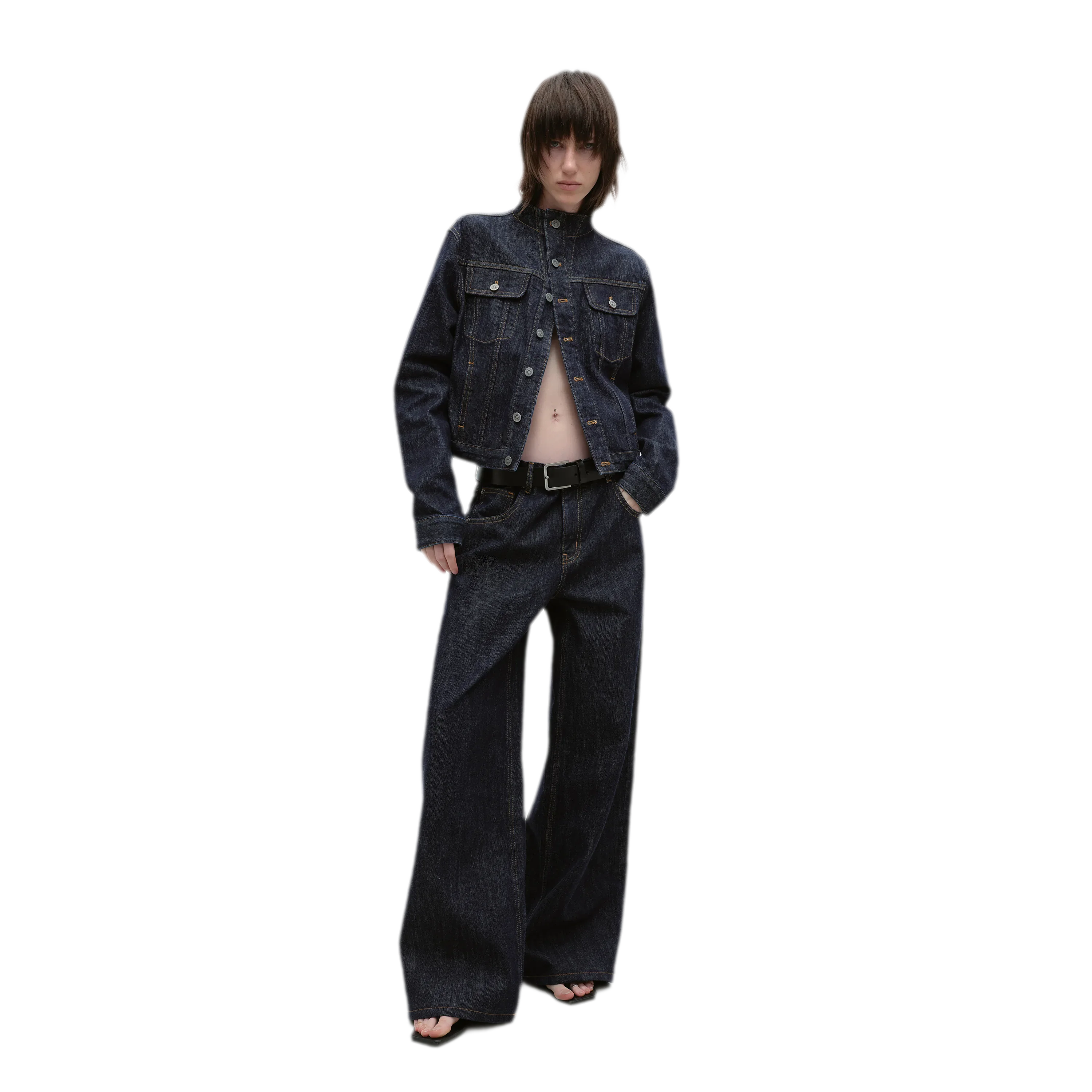 Redline Cropped Raw Denim Jacket