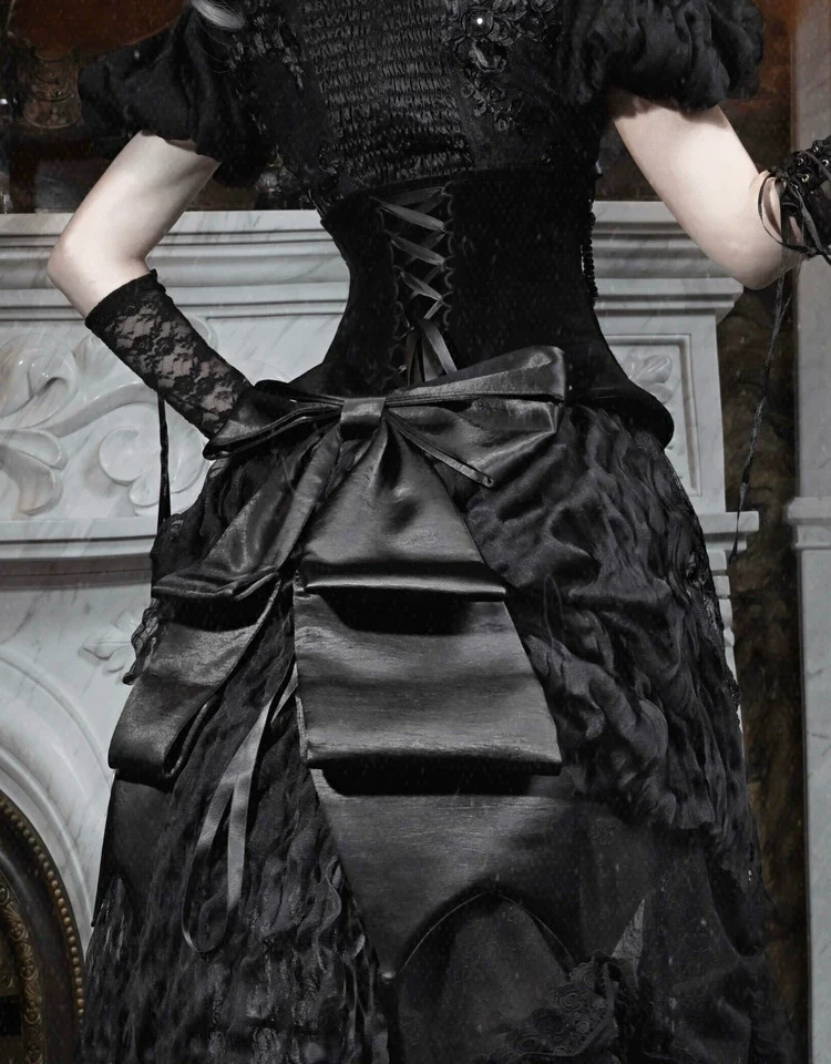 Gothic Bustle Train Skirt