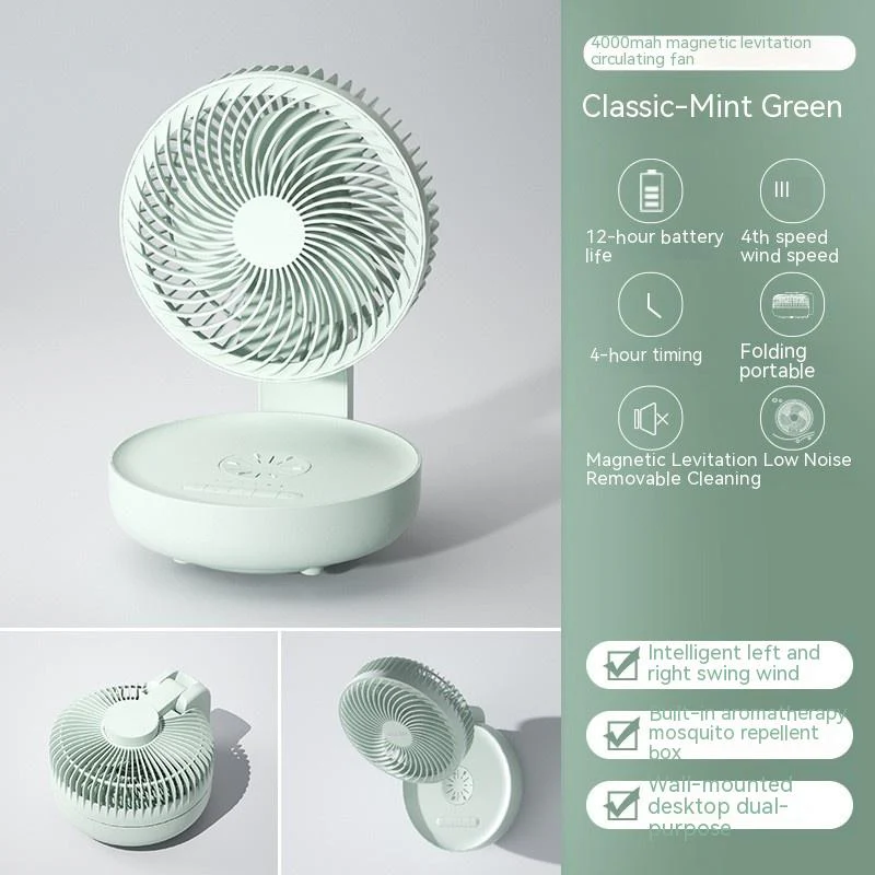 Electric Fan Household Kitchen Wall Hanging Folding Table