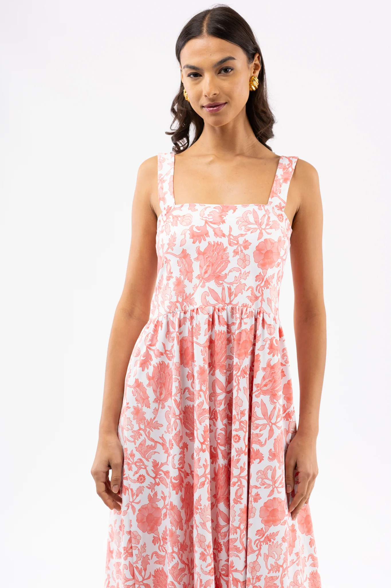 The Heather Dress - Coral Floral