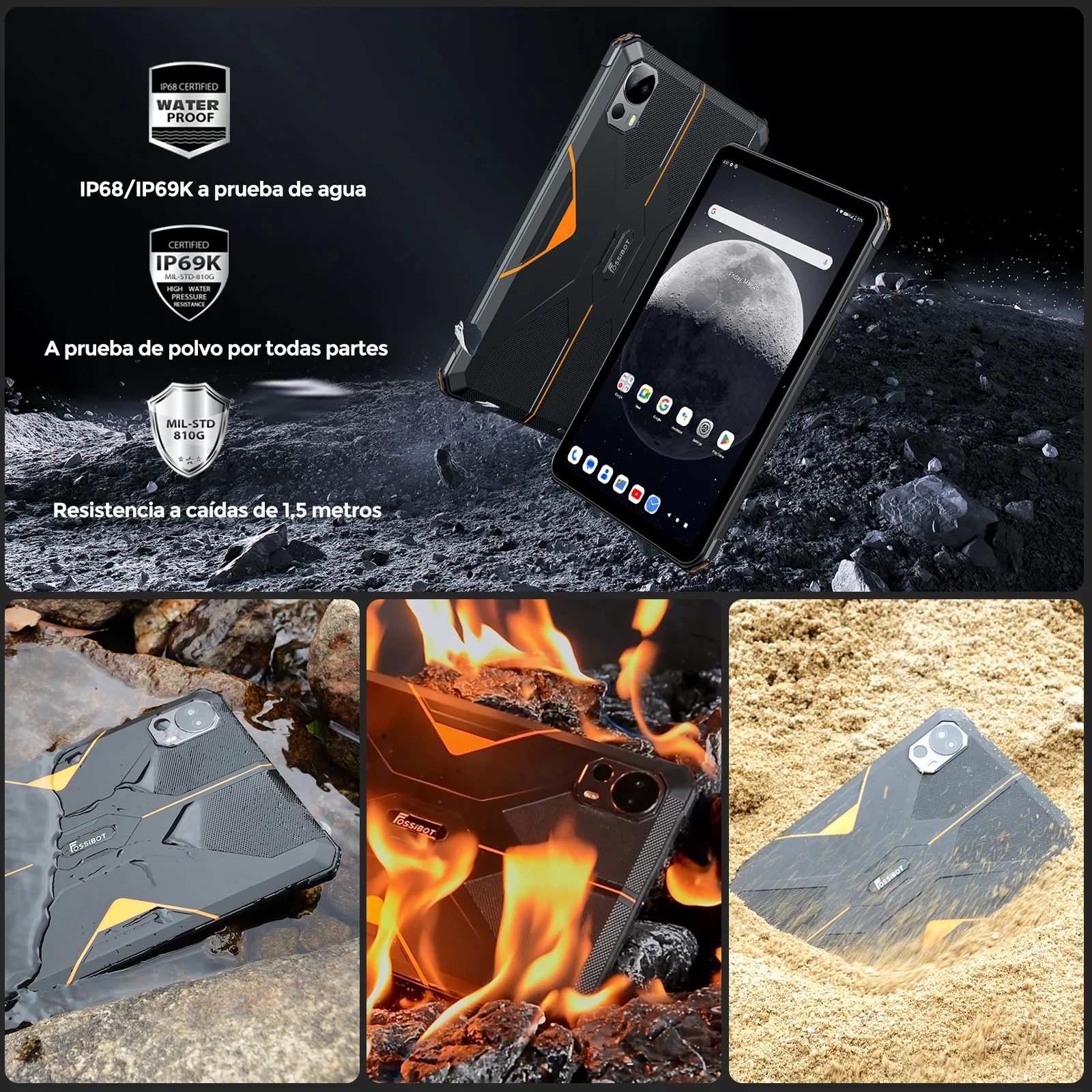 Tableta Fossibot Dt1 Lite 10.4''robusta De 11000mah 7gb+64gb
