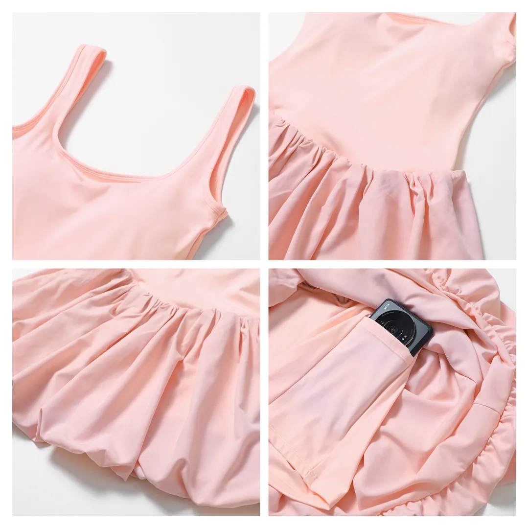 Puffy Flower Bud Tennis Skirt