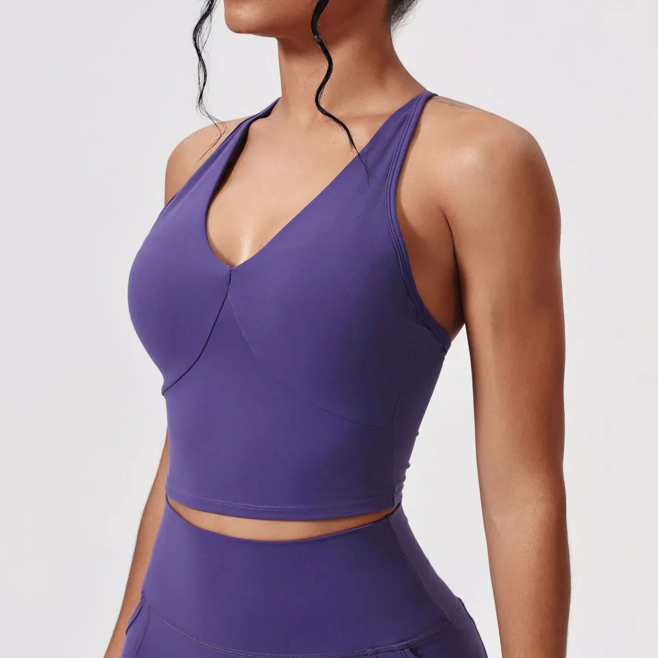 V-Neck Cross Beautiful Back Yoga Tank Top