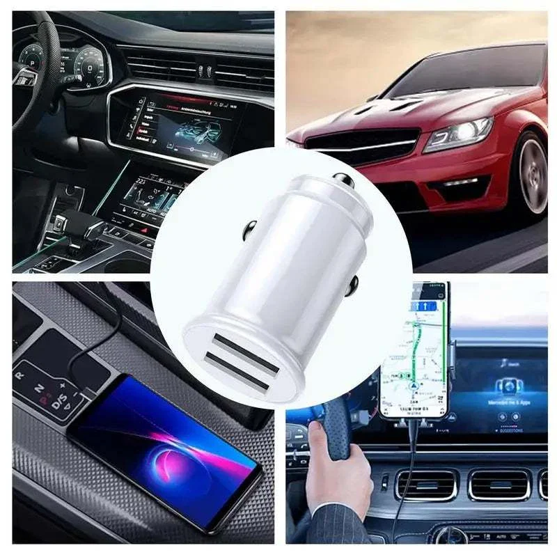 Dual USB Fast Car Charger 3.1A Compact Adapter